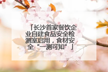 长沙首家餐饮企业自建食品安全检测室启用，食材安全“一测可知”