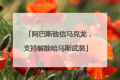 阿巴斯致信马克龙，支持解除哈马斯武装