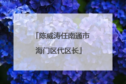 陈威涛任南通市海门区代区长