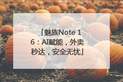 魅族Note 16：AI赋能，外卖秒达，安全无忧