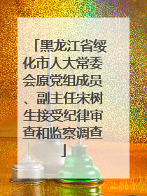 黑龙江省绥化市人大常委会原党组成员、副主任宋树生接受纪律审查和监察调查