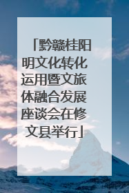 黔赣桂阳明文化转化运用暨文旅体融合发展座谈会在修文县举行