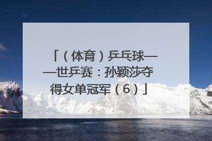 （体育）乒乓球——世乒赛：孙颖莎夺得女单冠军（6）
