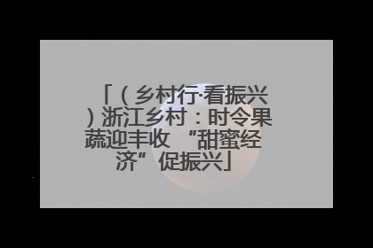 （乡村行·看振兴）浙江乡村：时令果蔬迎丰收 “甜蜜经济”促振兴