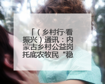 （乡村行·看振兴）通讯：内蒙古乡村公益岗托底农牧民“稳稳的幸福”