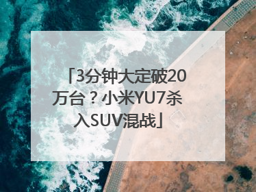 3分钟大定破20万台？小米YU7杀入SUV混战