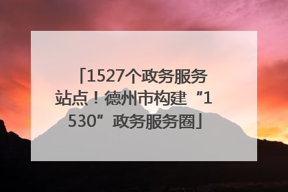1527个政务服务站点！德州市构建“1530”政务服务圈