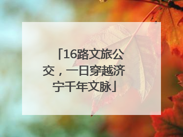 16路文旅公交，一日穿越济宁千年文脉