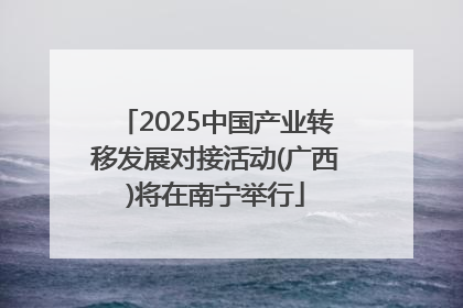 2025中国产业转移发展对接活动(广西)将在南宁举行