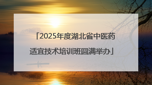 2025年度湖北省中医药适宜技术培训班圆满举办