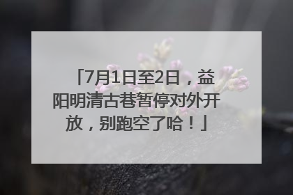 7月1日至2日，益阳明清古巷暂停对外开放，别跑空了哈！