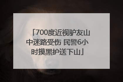 700度近视驴友山中迷路受伤 民警6小时摸黑护送下山