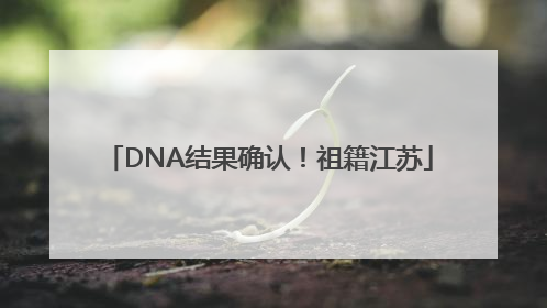 DNA结果确认！祖籍江苏